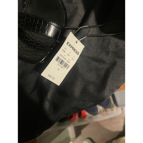 Black Stiletto crocodile embossed Heels, Size 9, Black - Picture 3 of 4